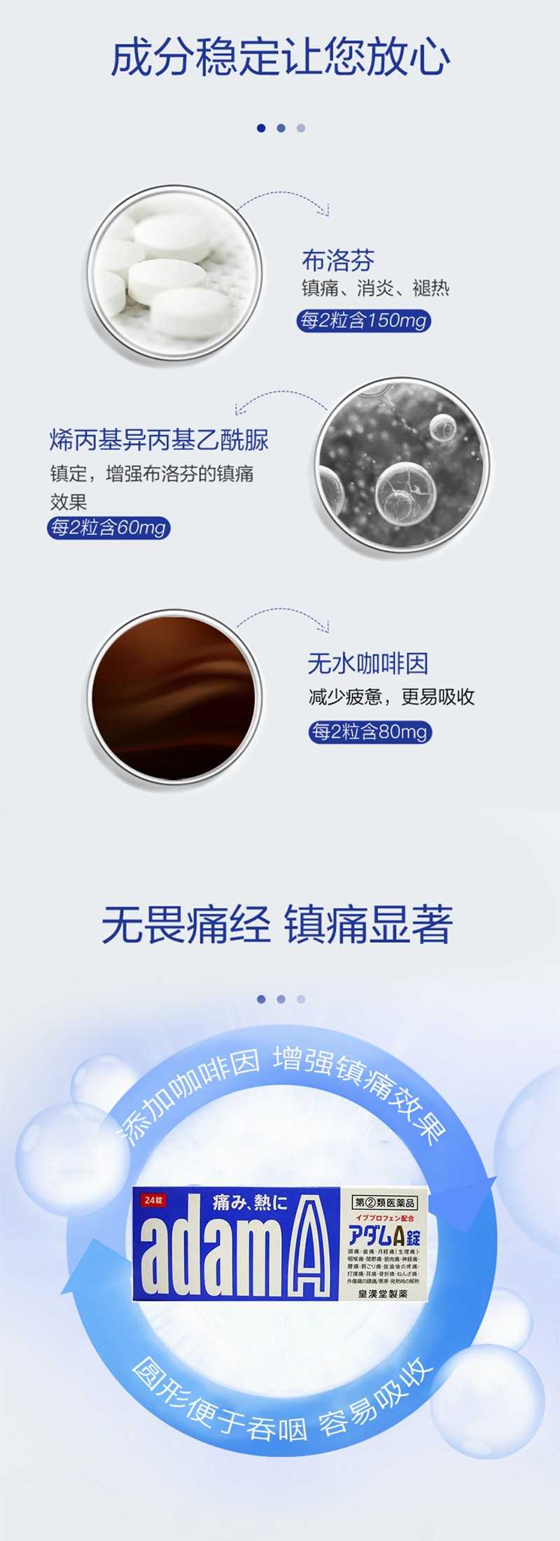 【日版】皇汉堂adamA 解热镇痛药 24粒 /48粒/60粒/120粒